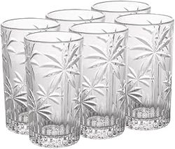 Wolff Palm Tree Conjunto de Copos Altos de Cristal 6 Peças, Transparente, 360 ml