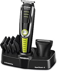 Aparador de Pelos Super Groom 06, Mondial, Preto/Verde, 6W, Bivolt - BG-04